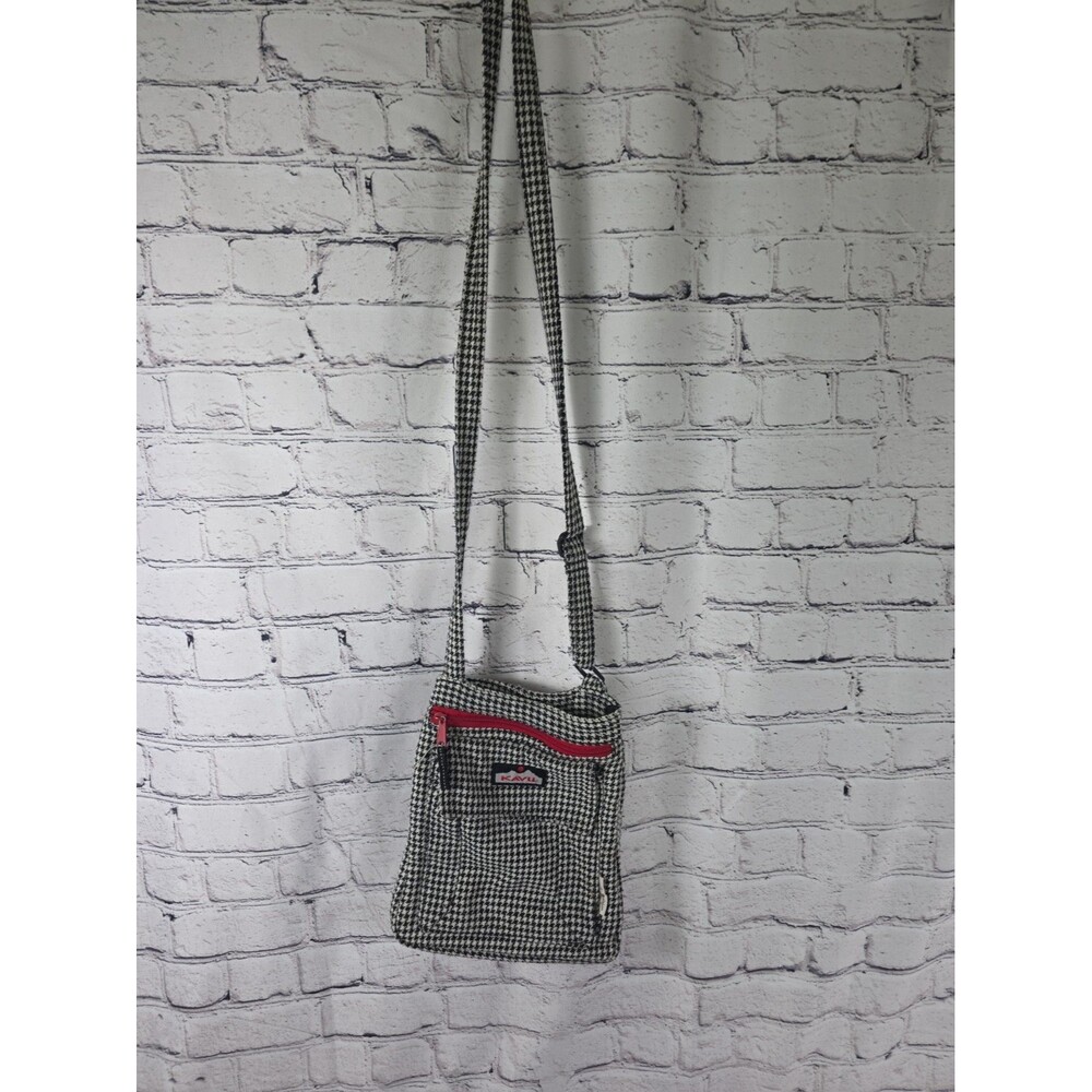 KAVU Limited Edition Black White Red Houndstooth Crossbody Bag Purse Alabama